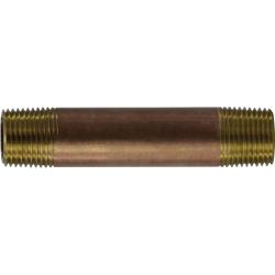 3/8 X 4 RED BRASS NIPPLE