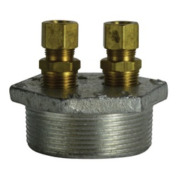 2X1/2X 1/2 4WAY DUPLEX ZINC PL BSG W/NUT