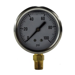 Liquid Filled Gauge 2-1/2 Face 1/4 Lower Mount