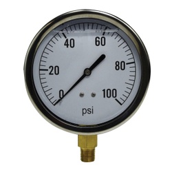 Liquid-Filled Gauge 4 Face 1/4 Lower Mount