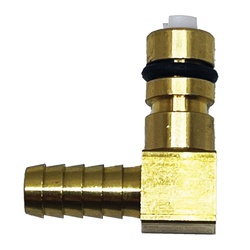 BRASS 1/4 ELBOW FLOJET WITH SHUTOFF