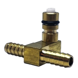 BRASS 1/4 OFFSET TEE WITH SHUTOFF