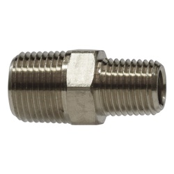 1/4 X 1/8 LP RED. HEX NIPPLE NICKEL PLAT