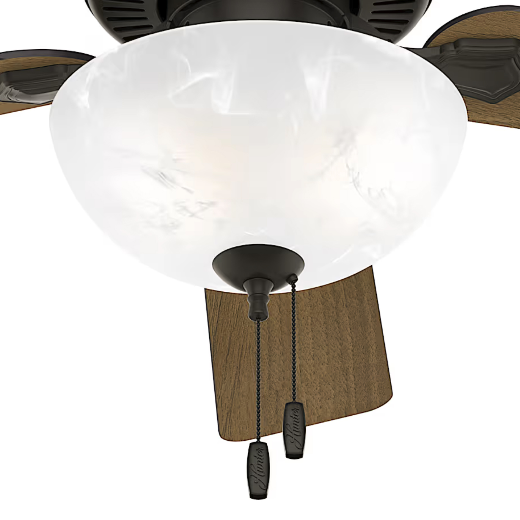 Hunter 50901 Ceiling Fan, 2530 cfm Air, 5-Blade, Bronze Housing, Brown Blade, 52 in Sweep, 3-Speed, With Lights: Yes - 2