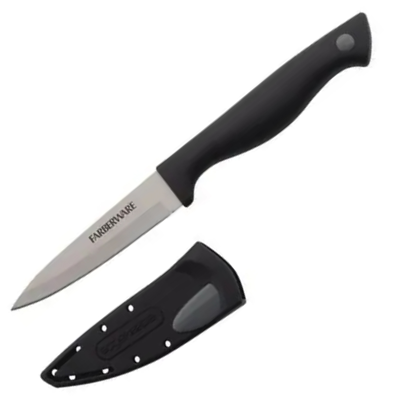Farberware 5301753 Paring Knife, 3-1/2 in L Blade, High-Carbon Stainless Steel Blade, Polypropylene Handle, Black Handle - 2