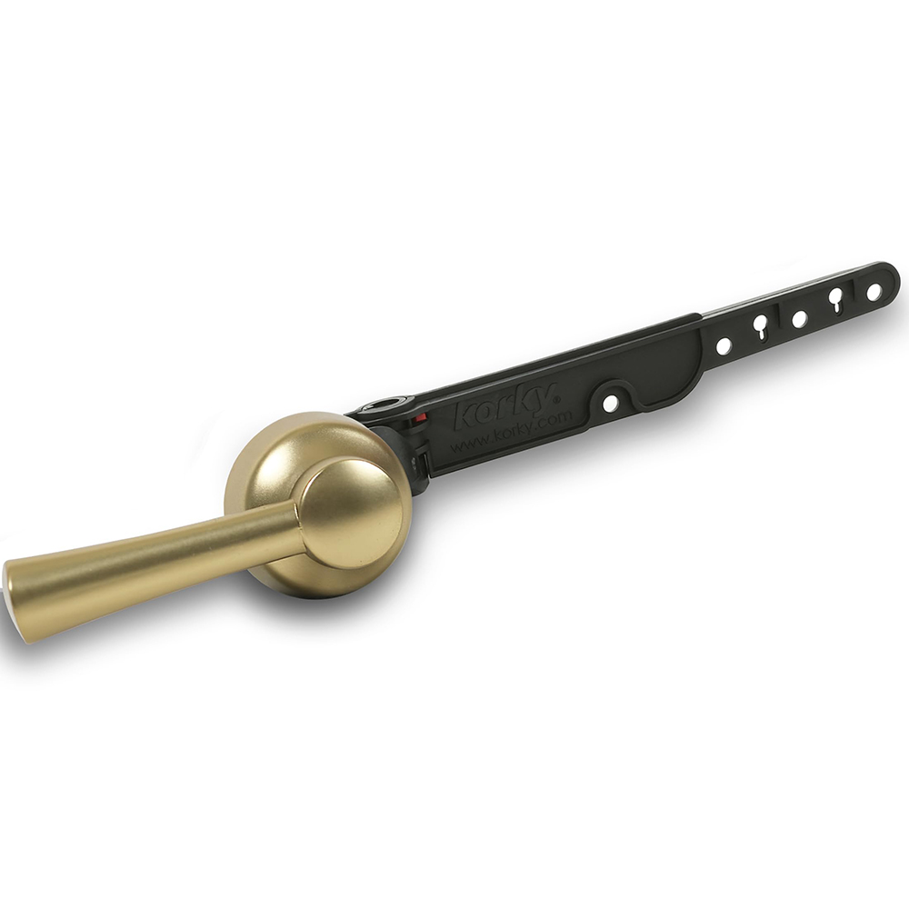 Korky 6094BP Toilet Handle and Lever, Universal, 12-1/2 in L Flush Arm, Plastic, Brushed Gold - 2
