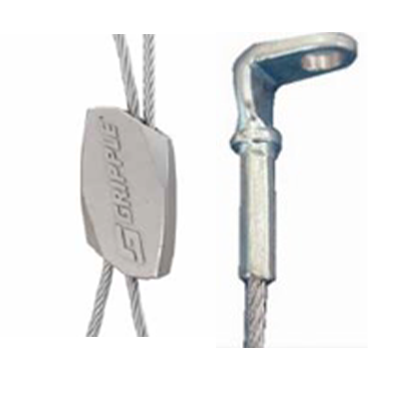 GRIPPLE&reg; HF2-EY90QG-5FT Standard Hanger, 5/64 in Dia, 0.71 in L, 0.31 in W, #2, 90 deg Eyelet Style, Type ZA2 Zinc