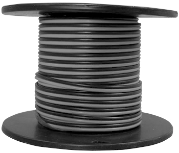 <ul><li> Resistant to moisture, weather, heat, oil, abrasion, and aging</li><li>50 volt (max.) </li><li>Meets SAE J 1128 Type GPT specs </li><li>PVC insulation</li><li>Automotive, RV, and boat use</li><li>Bonded together for ease in handling</li><li>Stranded copper conductor</li><li>Supplied in 100' rolls</li></ul>|