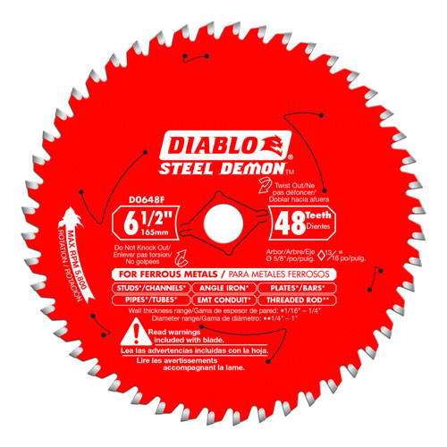 Diablo D0648F 6-1/2 in x 48 Tooth Metal Cutting Saw Blade