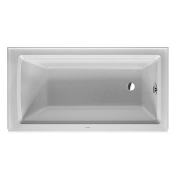 Duravit 700353000000090 Architec 60X32 Acrylic Soaking Bathtub with Right Drain, Integrated Panel - White
