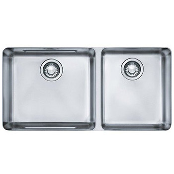 Franke KBX12034 Kubus 15-Inch x 30-Inch Offset Double Bowl Undermount Kitchen Sink - Stainless Steel