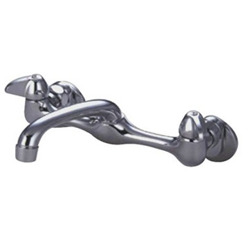 Kingston Brass KF102 Cast Spout Wall Mounted Kitchen Faucet - Polished Chrome